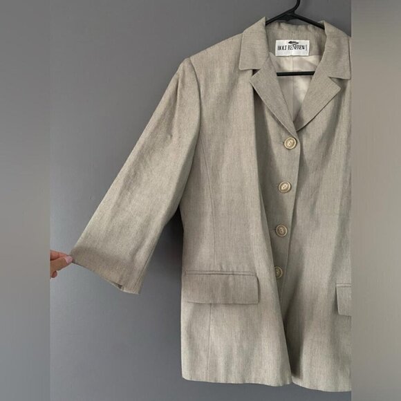 Holt Renfrew Blazer Jacket Size 16 Structured Fit Old Money Minimalist Style - Picture 3 of 13